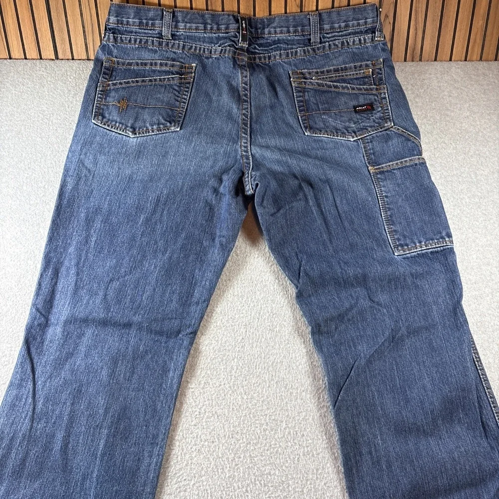Ariat FR M4 Low Rise Boot Medium Wash Men's 42x38 Jeans Work Carpenter